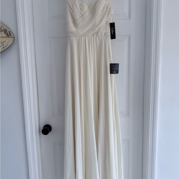 NWT Lulus Some Type of Sway Cream Chiffon Sleeveless Maxi Formal Dress Gown XS - Picture 4 of 9